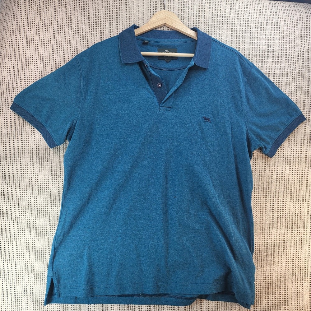 Rodd & Gunn Polo Shirt Mens‎ Large Blue Teal Heather Sports Fit Embroidered Logo